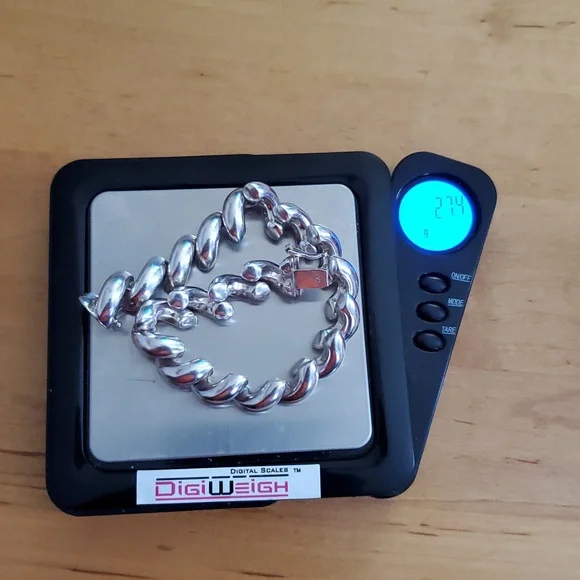 Bracelet QG 925 Italy Sterling Silver 27.4 grms , - Picture 9 of 12